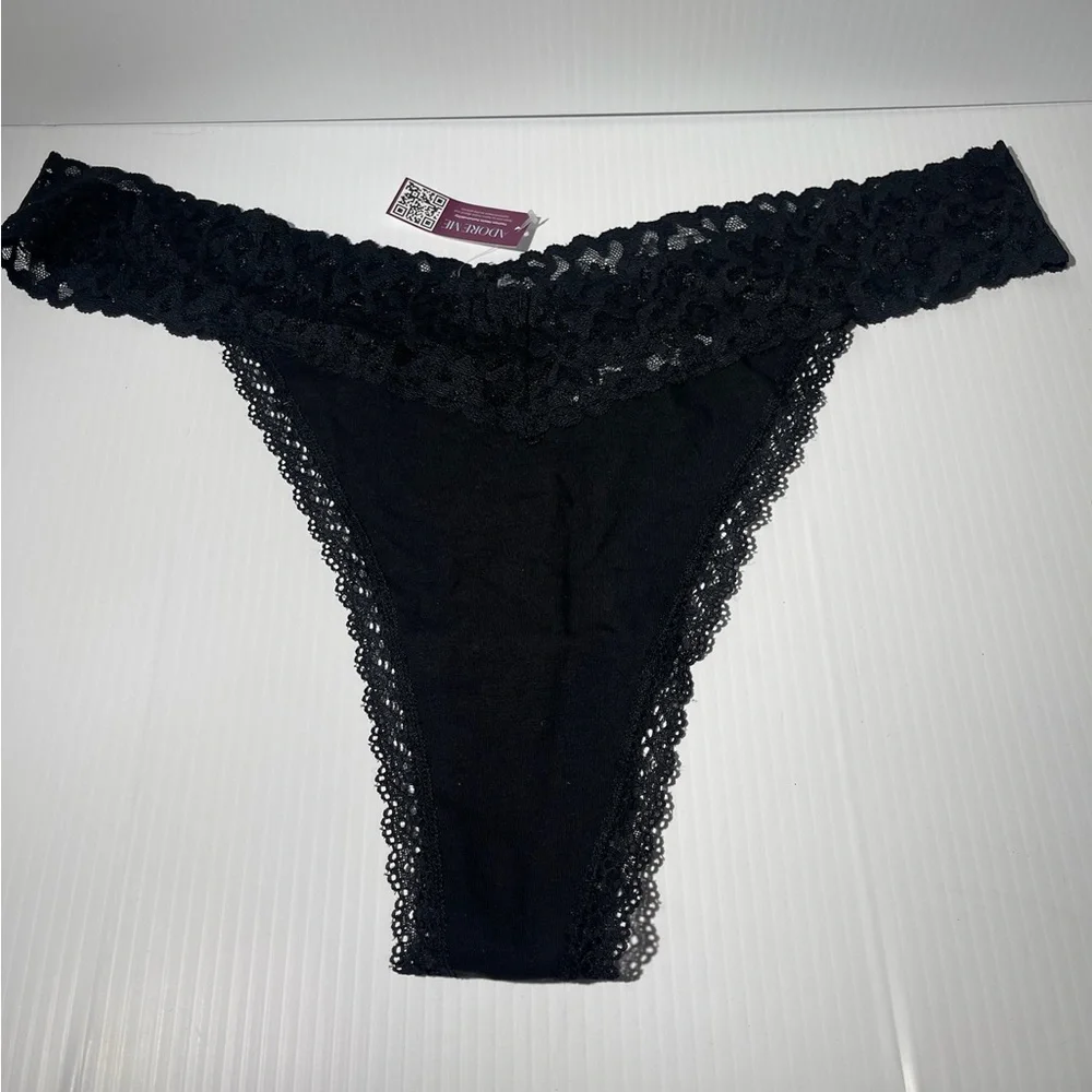 2 Pairs! Adore Me Elegant‎ Black Lace Women's Panty Kourtni Thong Plus 1X